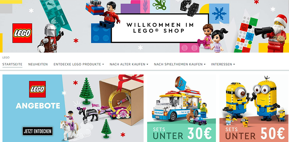 Przykład Amazon Brand Store marki LEGO