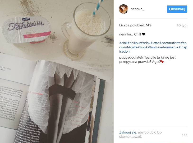 Influencer marketing - przykład kampanii promocyjnej jogurtu