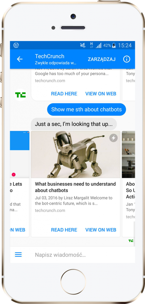 Chatbot portalu TechCrunch – performance360.pl