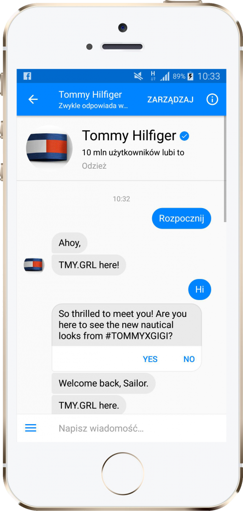 Chatbot Tommy Hilfiger – performance360.pl