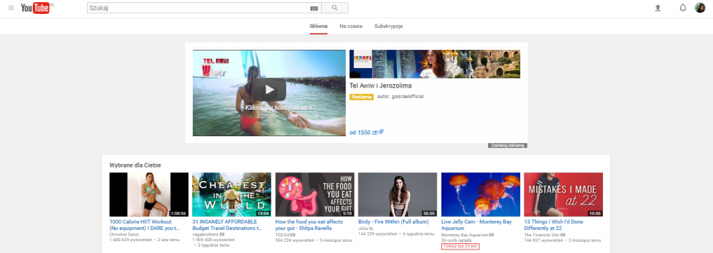 Formaty reklamowe na YouTube - przykład